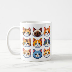 Taza De Café Nueve gatos se enfrentan a una raza diferente