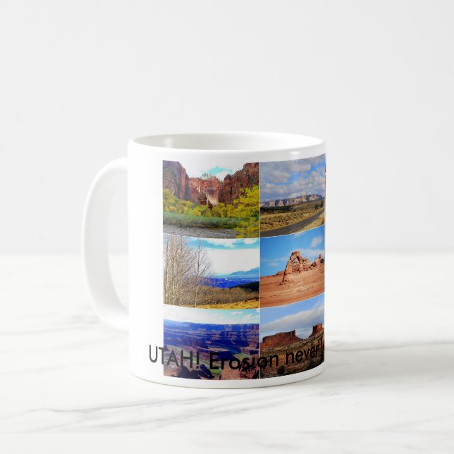Taza De Café Nueve iconos del paisaje de Utah (Anverso izquierdo)