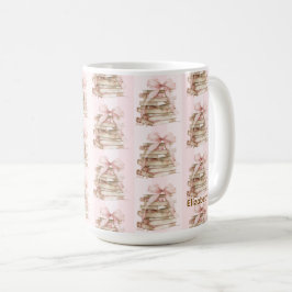 Taza De Café Nuevo capítulo lazos rosados rayas