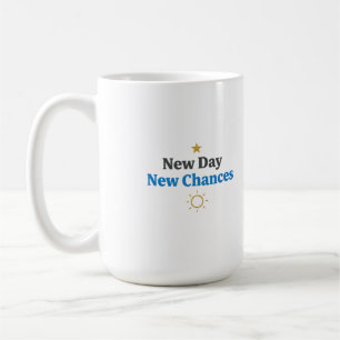 Taza De Café Nuevo Día, Nuevas Oportunidades" Minimalista 