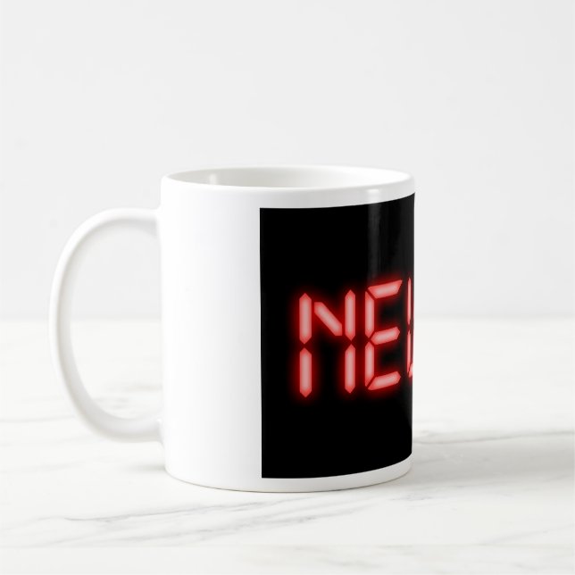 Taza De Café Nuevo efecto digital neón rojo de hito de carrera  (Izquierda)