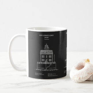 Taza De Café Nuevo faro de London Ledge - Connecticut - PD