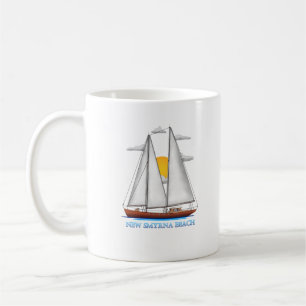 Taza De Café Nuevo marinero náutico costero de la playa de Smyr