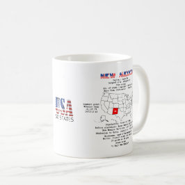 Taza De Café Nuevo México Estado americano en un mapa e informa