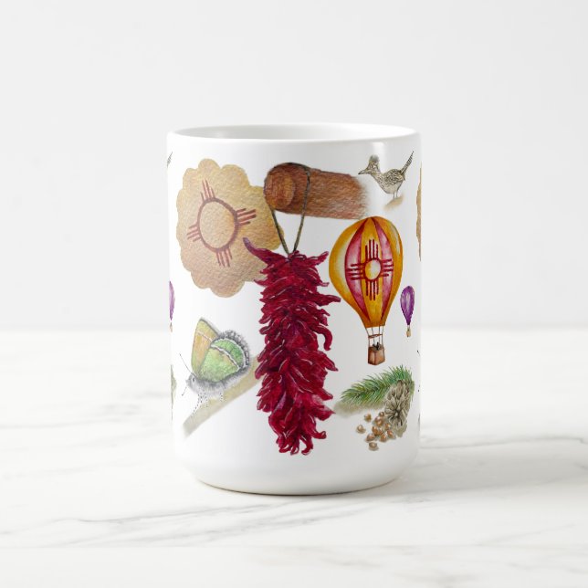 Taza De Café Nuevo México Rojo Chile Pinõn Zia Globo de aire ca (Centro)