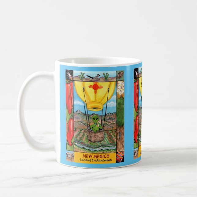 Taza De Café Nuevo México Roswell Alien Gracioso Balón de Aire  (Izquierda)