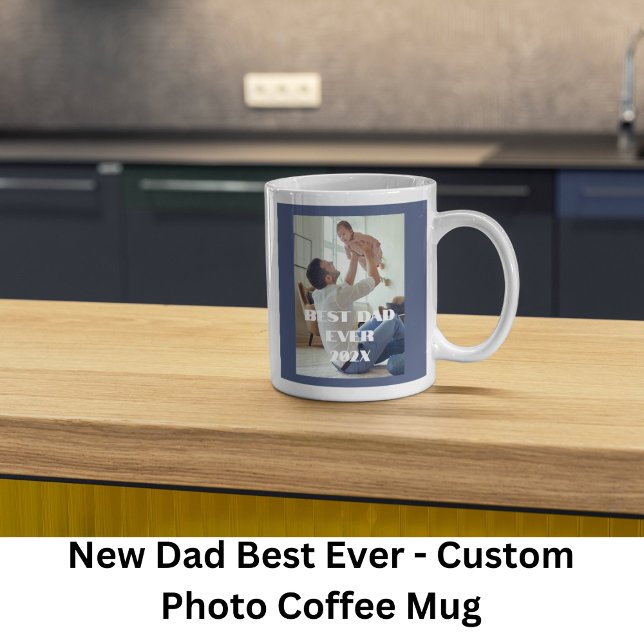 Taza De Café Nuevo papá mejor que nunca - Personalizado foto co (Subido por el creador)