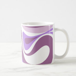 Taza De Café Nuevo Patrón Retro Abstracto de Remolino Púrpura