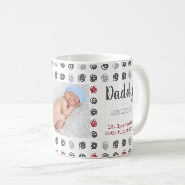 Taza De Café Nuevo Stats de encargo calificado del nacimiento (Anverso derecho)