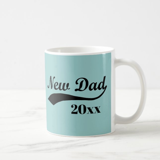 Taza De Café Nuevo tazón de papá, texto Personalizado (Derecha)