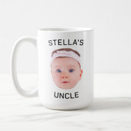 Taza De Café Nuevo Tío Gift Mug, Personalizado Baby Face Photo 