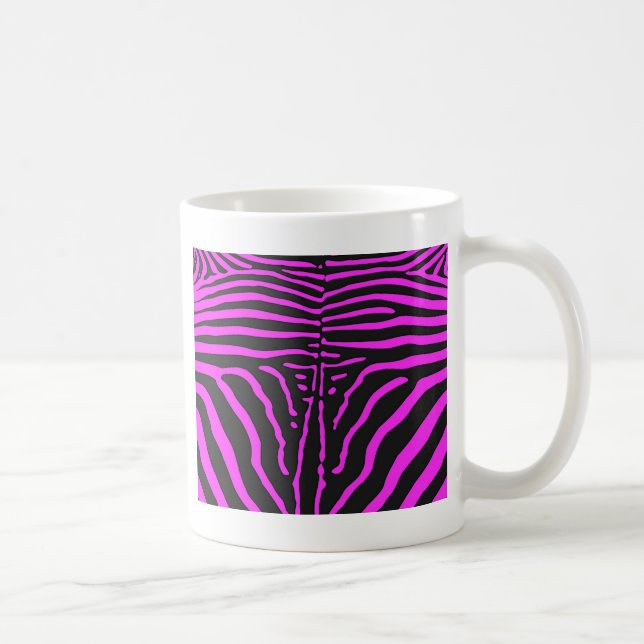 Taza De Café Nuevos accesorios de estampado de cebra rosa y neg (Derecha)