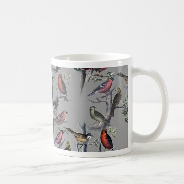 Taza De Café Nuevos accesorios para patrones de aves, gris de a (Derecha)