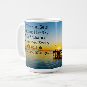 Taza De Café Nuevos Comienzos, Citas Motivacionales De Atardece