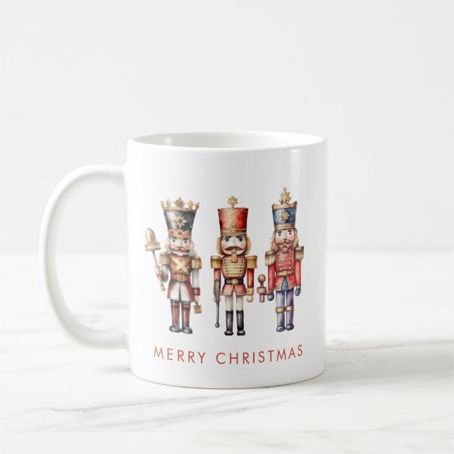 Taza De Café Nuez de Cascabel de Acuarela Navidad Moderna Mínim (Izquierda)