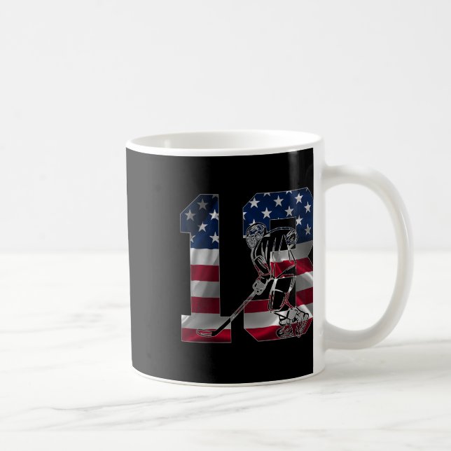 Taza De Café Number 13 Years Ice Hockey 13th Birthday  (Derecha)