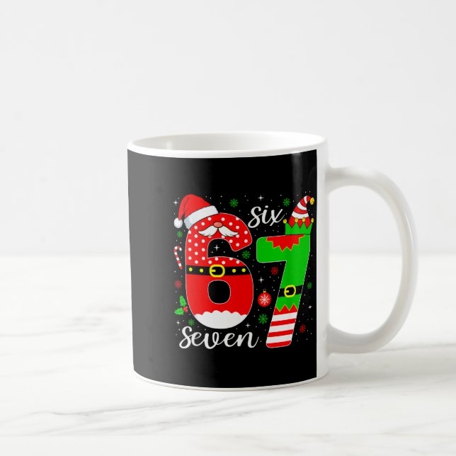 Taza De Café Number 67 Matching Six Seven 6 7 Meme 6-7 Christma (Derecha)