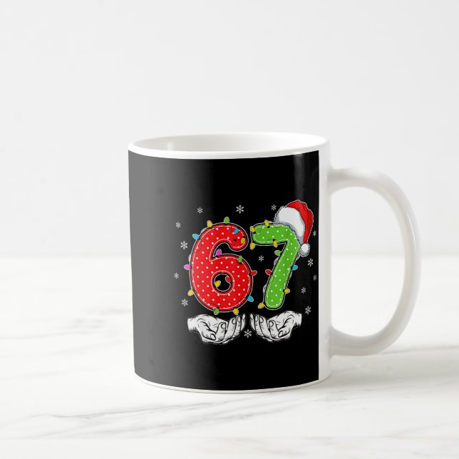 Taza De Café Number 67 Matching Six Seven 6 7 Meme 6-7 Christma (Derecha)
