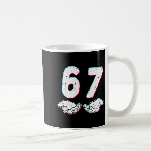 Taza De Café Number 67 Matching Six Seven 6 7 Meme 6-7 Hallowee (Derecha)