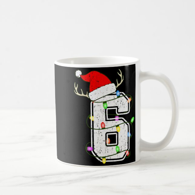 Taza De Café Number 6 6th Birthday Boy Six Christmas Happy Birt (Derecha)