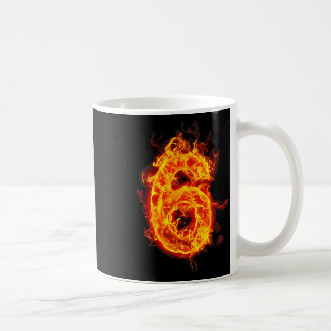 Taza De Café Number 6 Fire Ice Number Six Seven Meme 67 Alpha S (Derecha)