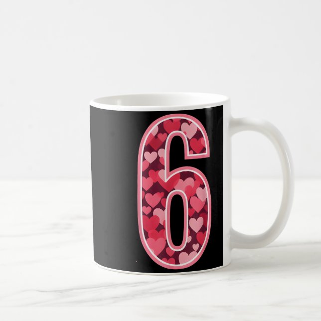 Taza De Café Number 6 Tee Six Seven 6 7 67 Valentines Matching  (Derecha)