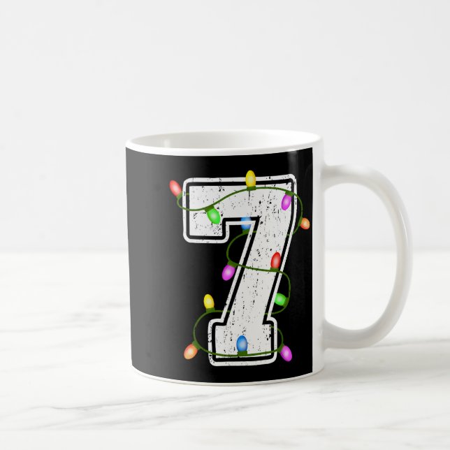 Taza De Café Number 7 7th Birthday Boy Christmas Happy Birthday (Derecha)