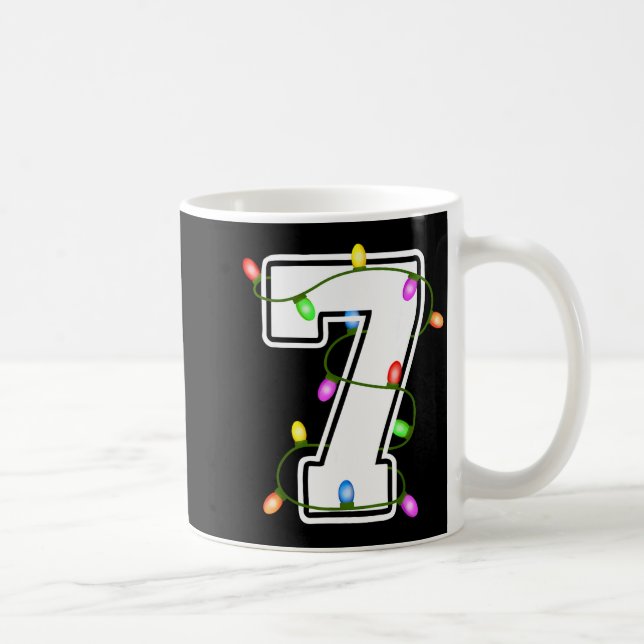 Taza De Café Number 7 7th Birthday Boy Christmas Happy Birthday (Derecha)