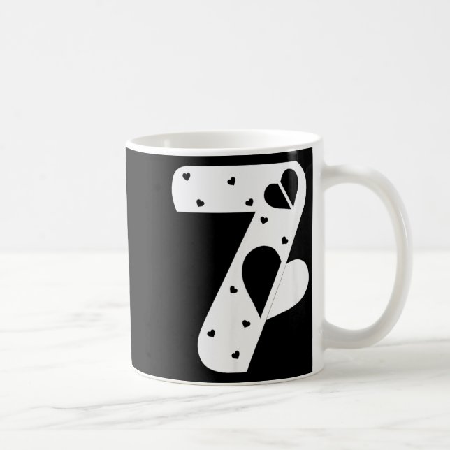 Taza De Café Number 7 Hearts Love 67 Couple Matching Christmas  (Derecha)