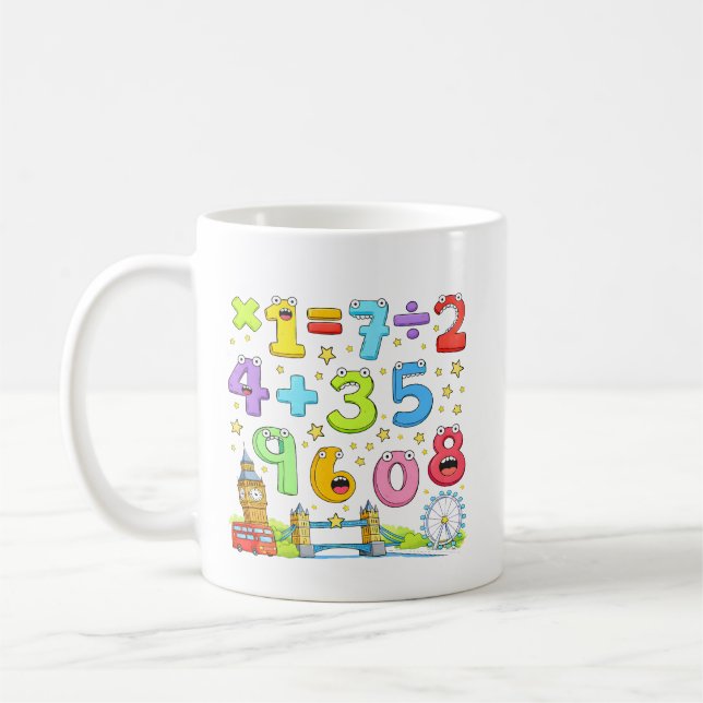 Taza De Café Number Day Math Equations Design for Kids (Izquierda)