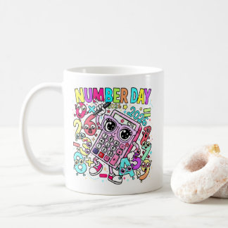 Taza De Café Number Day Maths Mug | Cute Calculator Design