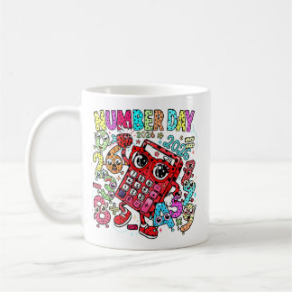 Taza De Café Number Day Maths Mug | Fun Calculator Character