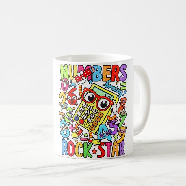 Taza De Café Number Day Maths Mug | Numbers Rock Star (Anverso derecho)