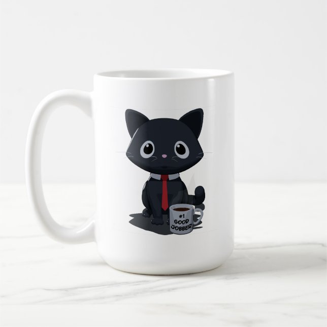 Taza De Café Number One Good Jobber Cat Mug (Izquierda)