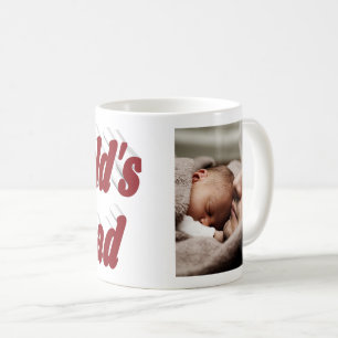 Taza De Café Número 1 Foto del Día del Padre Borgoña texto