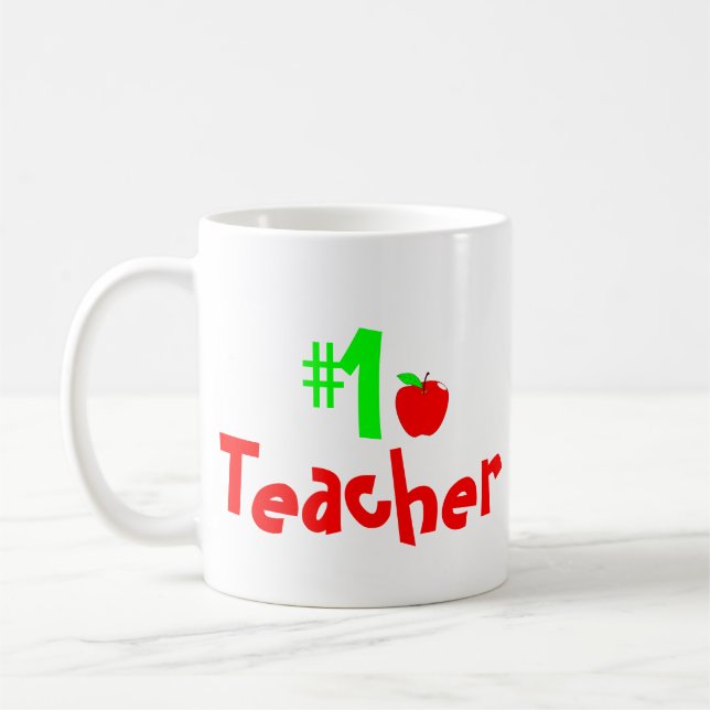 Taza De Café Número 1 Mug Maestra, Mejor Regalo Maestra,  (Izquierda)