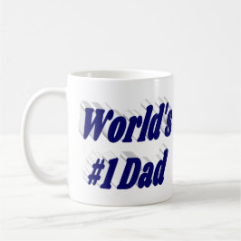 Taza De Café Número 1 Papá Padres Día Media azul oscuro
