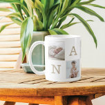 Taza De Café Número 1 Rótulo de oro de la abuela de Nana<br><div class="desc">Muéstrale a tu abuela (nana) tu amor con nuestra taza personalizada de collage de fotos del corazón de amor de nana. Nuestro diseño presenta un diseño envolvente con un diseño de collage de cinco fotos con un marco dorado falso moderno sobre cada foto. Esta taza especial es el regalo perfecto...</div>
