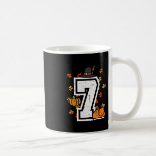 Taza De Café Número 7 Día de Acción de Gracias 6 7 Coincidencia