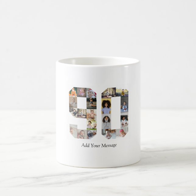 Taza De Café Número 90 Collage de fotos (Centro)