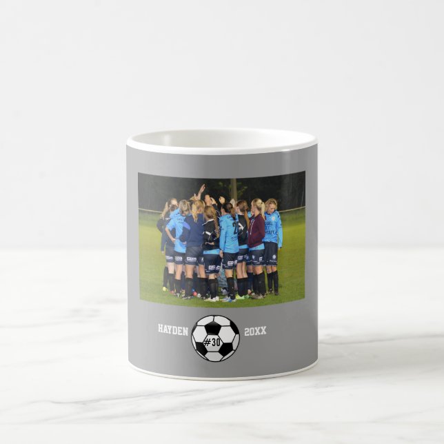 Taza De Café Número de encargo del equipo del nombre del (Centro)