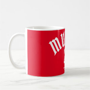 Taza De Café Número rojo y nombre de Múnich personalizado