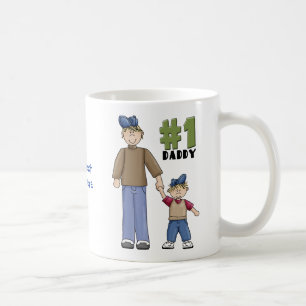 Taza De Café Número uno, #1 Padre padre e hijo