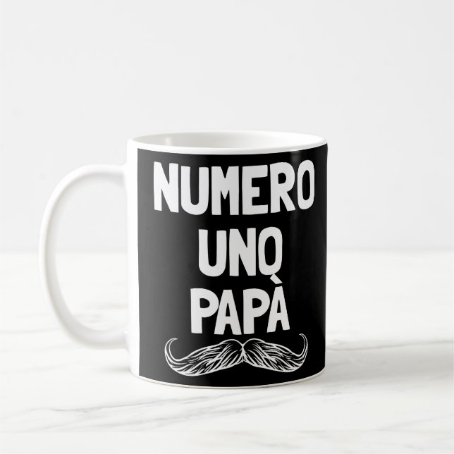 Taza De Café Numero Uno Papa italiano padre número 1 papá (Izquierda)