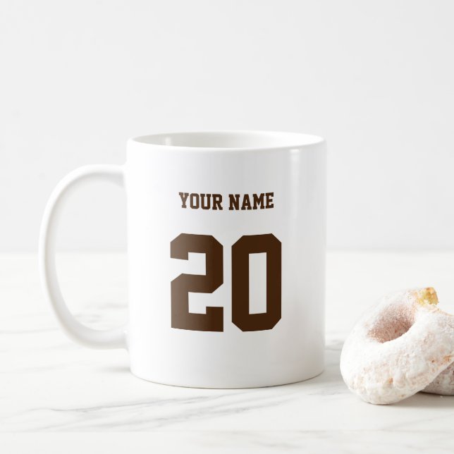 Taza De Café Número y nombre del personalizado (Con donut)