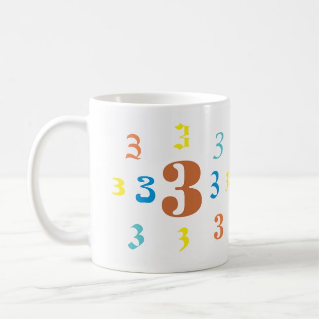 Taza De Café Numerología 3 Mug (Izquierda)
