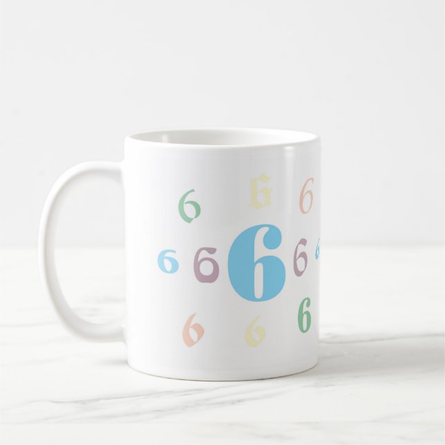 Taza De Café Numerología 6 Mug (Izquierda)