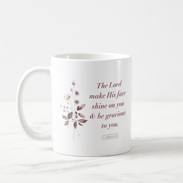 Taza De Café Números 6:25, Biblia Verse Print, Mug (Izquierda)
