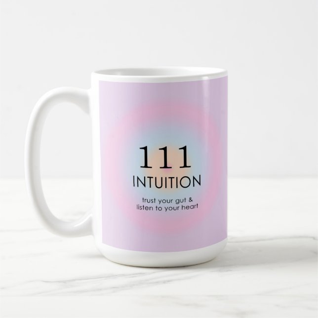 Taza De Café Números ángeles modernos Numerología 111 Intuición (Izquierda)