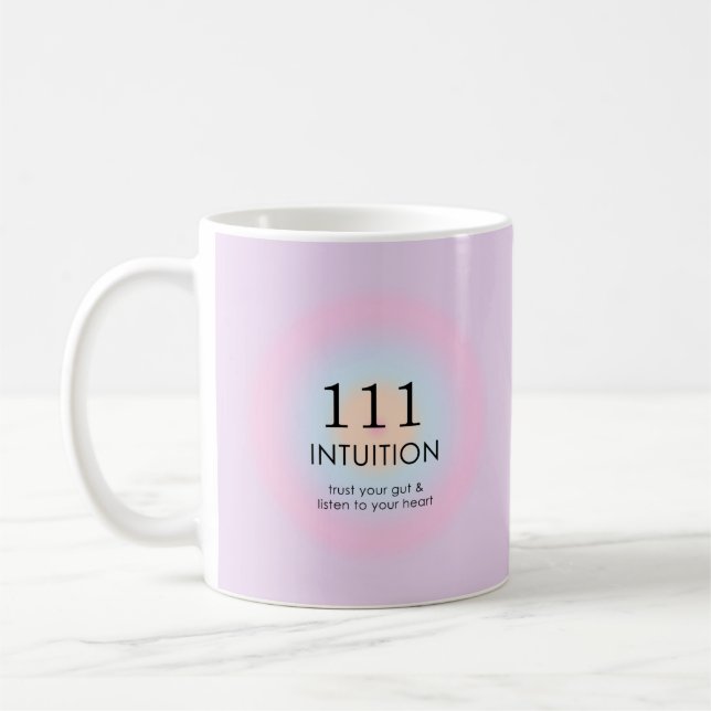 Taza De Café Números ángeles modernos Numerología 111 Intuición (Izquierda)